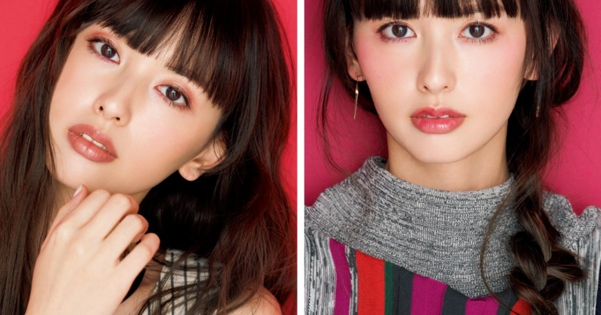 コントラストを生む「赤」のチーク＆シャドウでメリハリ小顔に