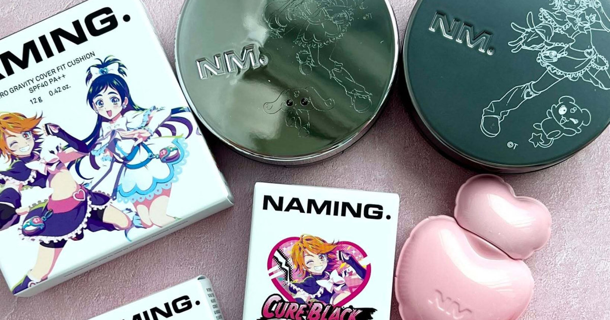 ネーミング×ふたりはプリキュア コラボ クッションファンデーション2種リップ2種 ネーミング」が「ふたりはプリキュア」とコラボ リップと