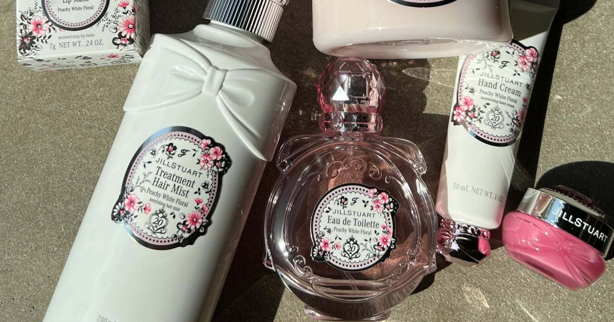 【未使用品】ピーチーホワイトフローラル　香水&ハンドクリーム&リップマスク ジルスチュアート ピーチー ホワイトフローラル ハンドクリーム