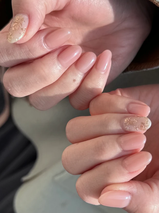 ジェルネイル、お花ネイル、ネイルデザイン