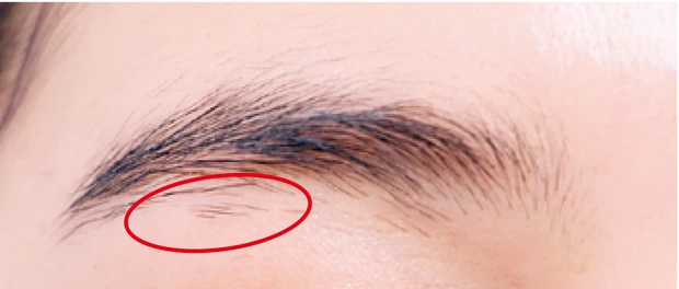 トレンド眉 「ふわゆるアーチ眉」の描き方 はみ出し毛の処理の方法1