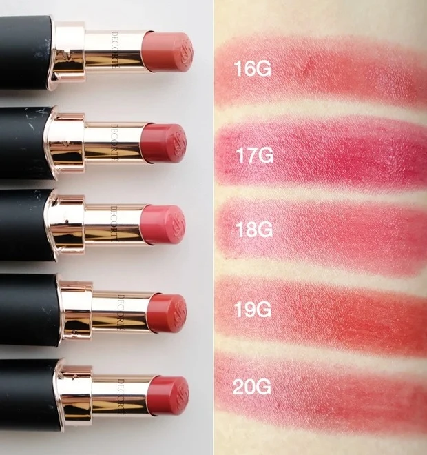 ルージュデコルテ クリームグロウのスウォッチ 16Gから20G