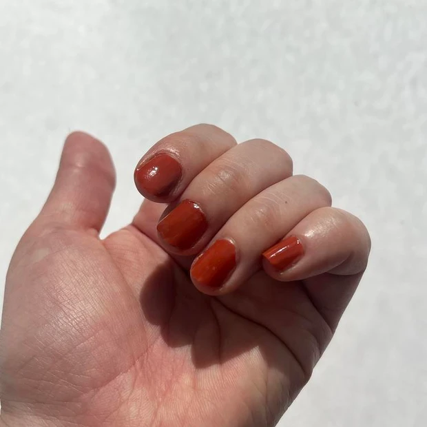 キャンメイク カラフルネイルズ N42 バーントオレンジ スウォッチ