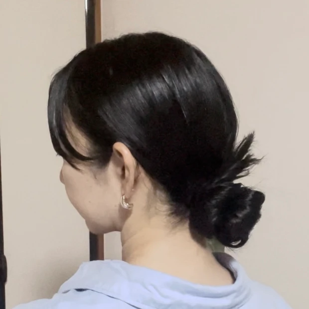 ゴム2つで出来る！韓国風お団子ヘアアレンジの作り方！_1