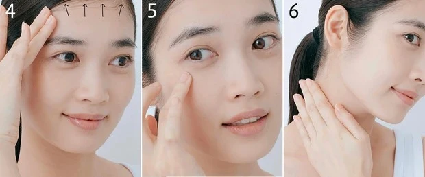 【日焼け止めの塗り方】指に残っている量で髪の生え際をなじませる