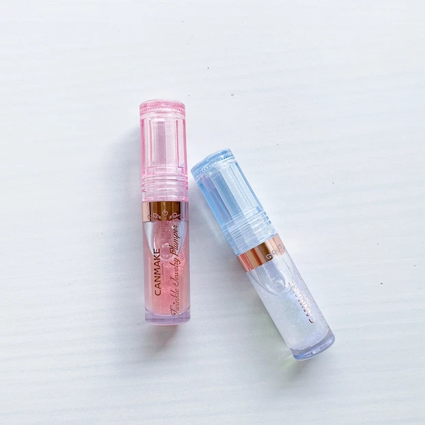 キャンメイク 2026年新作リッププランパー 01・02の並び。プレゼントにもおすすめの可愛さ