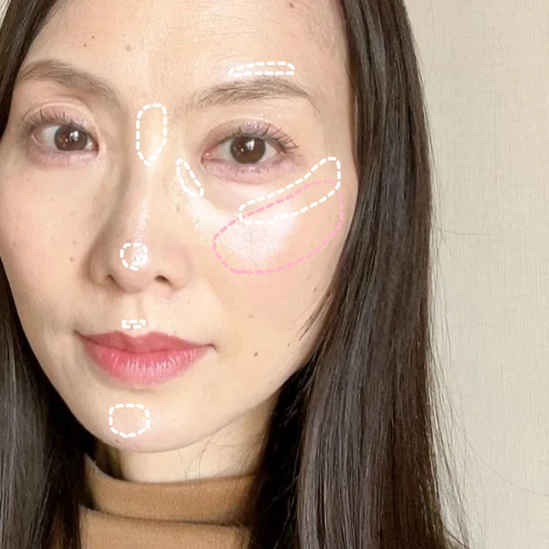 キャンメイク チークとハイライターのスウォッチ