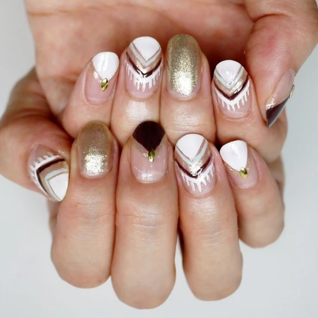 簡単可愛い！ 個性派ボヘミアンネイル【ギ☆のセルフネイル手本帖】