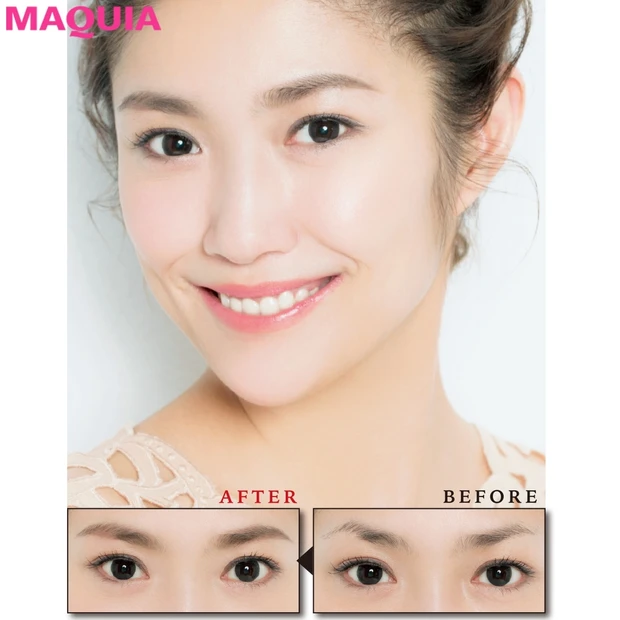 キツく見えがちな吊り眉さんは、脱・細尻眉で柔らかい印象に!