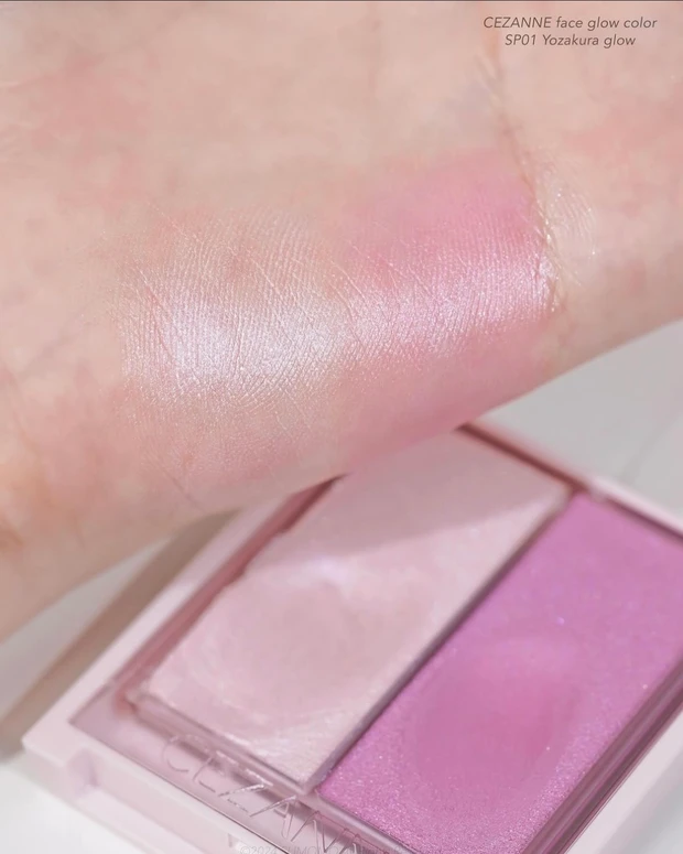 CEZANNEのフェイスグロウパウダーから新色「夜桜グロウ」が登場。ブルベの透明感ハイライトにぴったりの青みピンクがかわいすぎる！_2