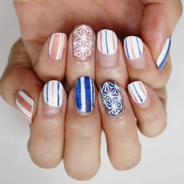 浴衣姿の可愛さ倍増!? 渋カワ和柄ネイル【ギ☆のセルフネイル手本帖】