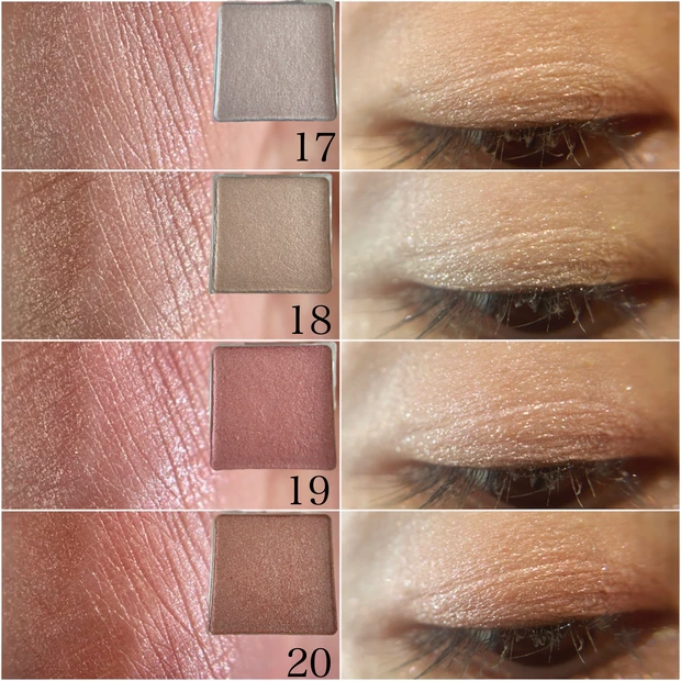ヒンス シングルアイシャドウ17.18.19.20 スウォッチ