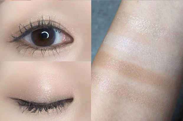 CEZANNE ペールトーンアイシャドウ 01 コットンベージュ 使用イメージ