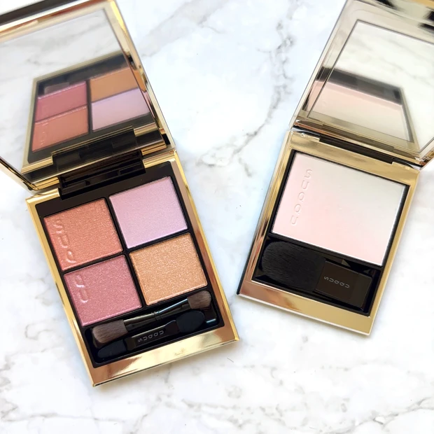 SUQQU「シグニチャーカラーアイズ 151 花盛」と「ブラーリングカラーハイライター 101