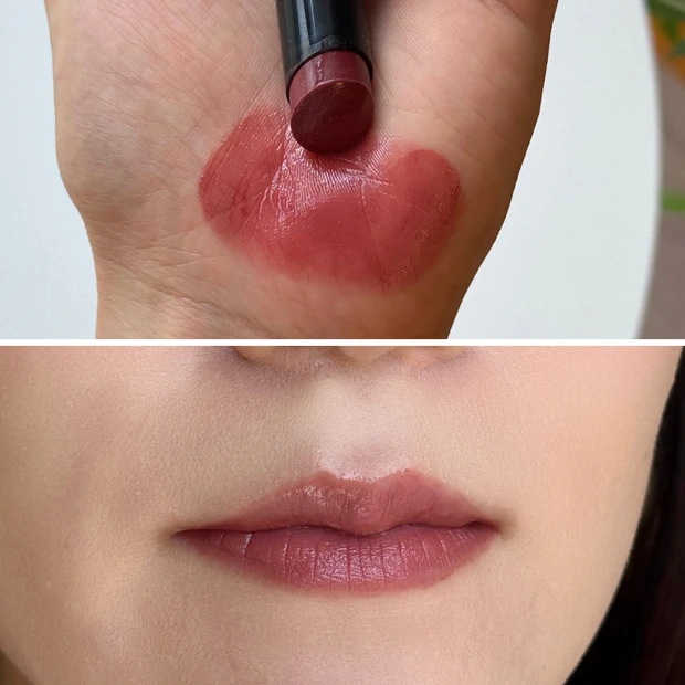 CEZANNE セザンヌ リップカラーシールド 05アンティークローズ スウォッチ 仕上がり