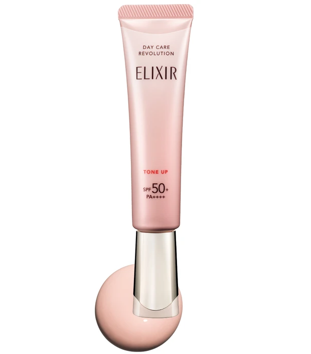 【おすすめ日焼け止め2024】デーケアレボリューション トーンアップ SP+ aa SPF50+・PA++++ 35g ￥3410（編集部調べ）／エリクシール