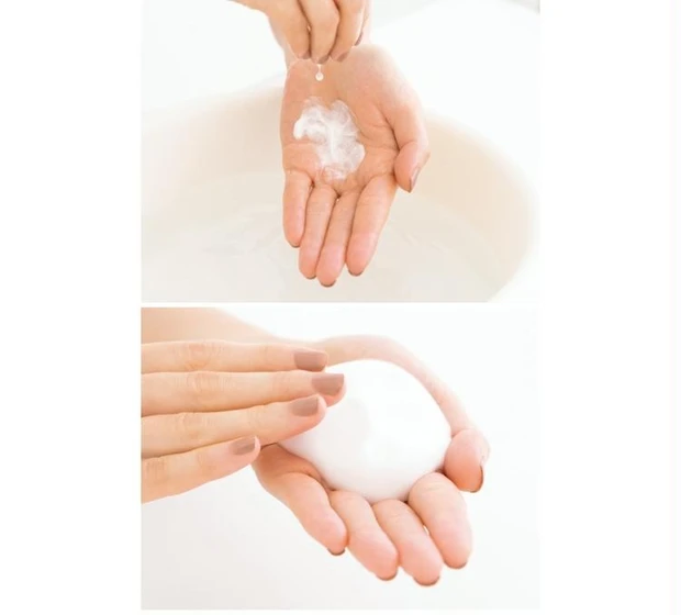 手のひらでお茶を点てる感覚でふわ泡に