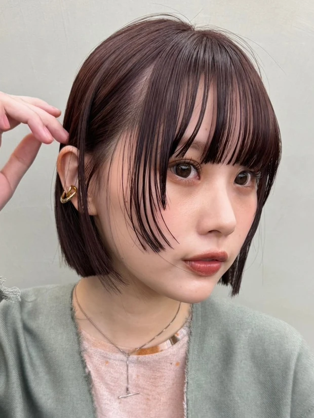 ボブ ヘア 髪型 ヘアスタイル 大人 前髪あり