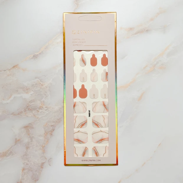 【韓国コスメ・簡単セルフネイル】可愛い！貼るだけジェルネイルシールで大理石柄のペディキュアしてみた！〜金曜夜のぶっちゃけ美容#12〜_2_1