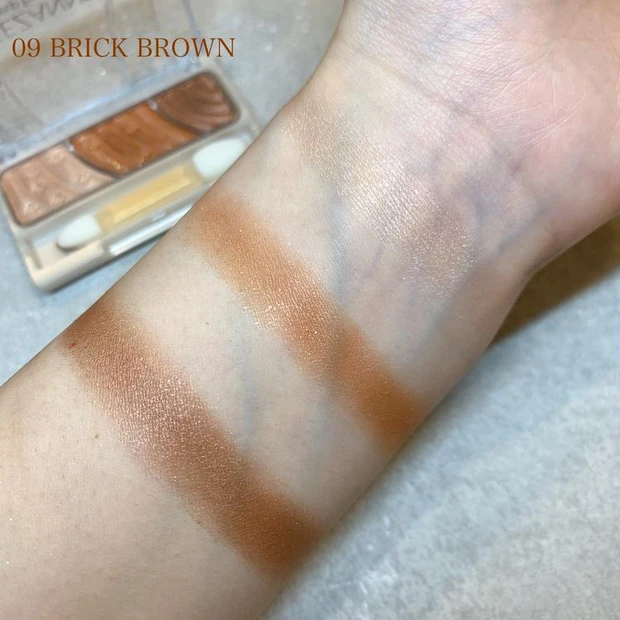 【セザンヌ アイシャドウ イエベ ブルべ】トーンアップアイシャドウ 09ブリックブラウン スウォッチ