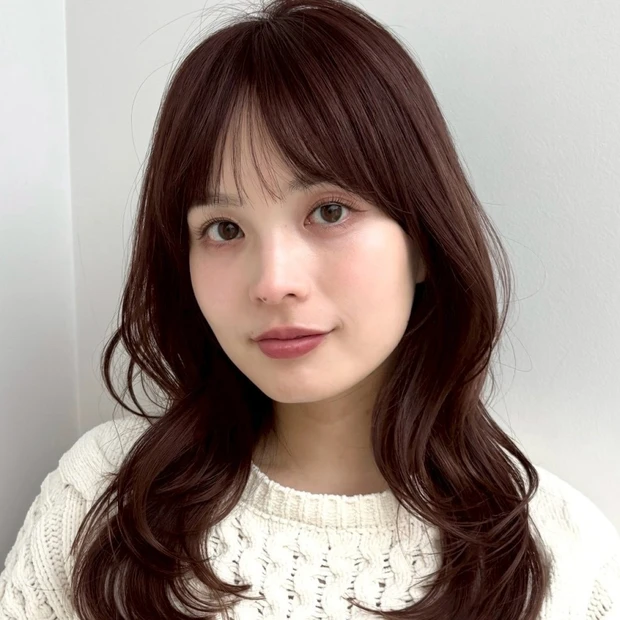 【くびれミディアム】大きめのカールがポイント! ほどよい甘さのフェミニンミディ