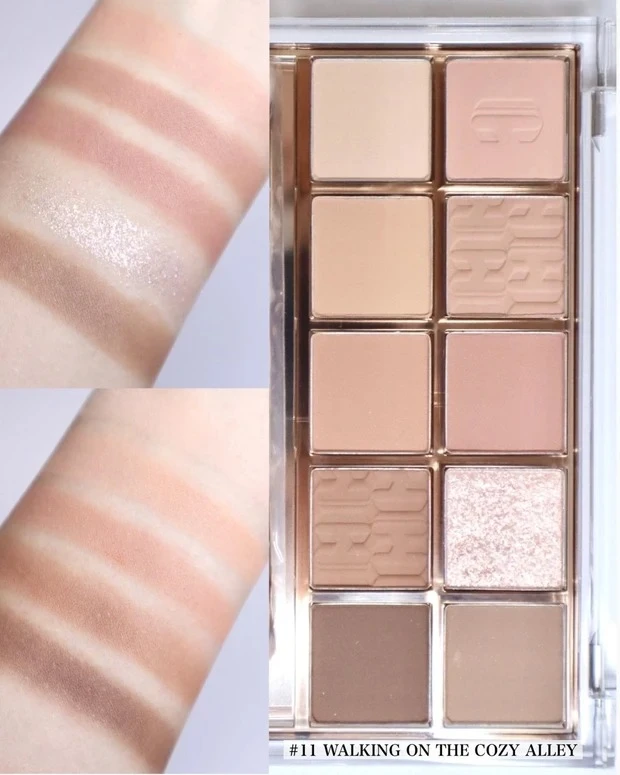 【おすすめ韓国アイシャドウ③】CLIO（クリオ） プロ アイ パレット 11　WALKING ON THE COSY ALLEY 各￥3740　スウォッチ