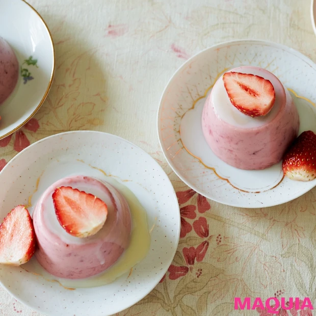 なつかしい味わいで美容&健康にも◎「豆乳苺プリン」のレシピ