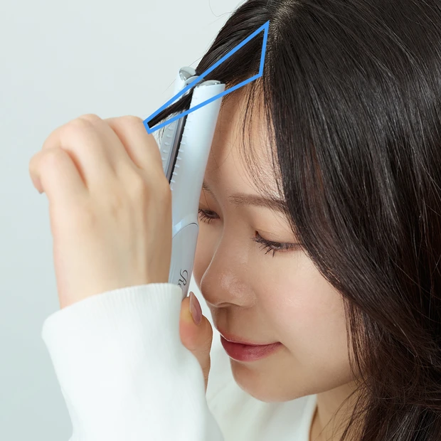 前髪割れ 直し方 refa リファ ミニアイロン ミニコテ 縦スライス