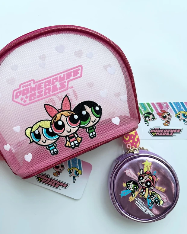 ミニコスメポーチ パワーパフ ガールズ、シェル型コスメポーチ パワーパフ ガールズ