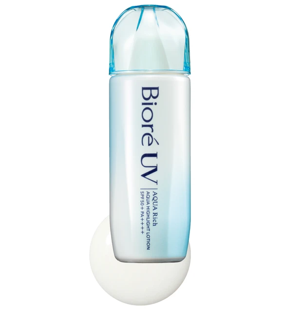 【おすすめ日焼け止め2024】ビオレUV アクアリッチ アクアハイライトローション SPF50＋・PA＋＋＋＋ UV耐水性★★ 70ml オープン価格／花王