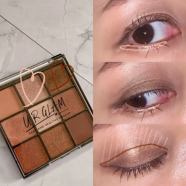 コスパ最強!究極のプチプラ【URGLAM】100円パレットでつくるアイメイク3パターン♡_5
