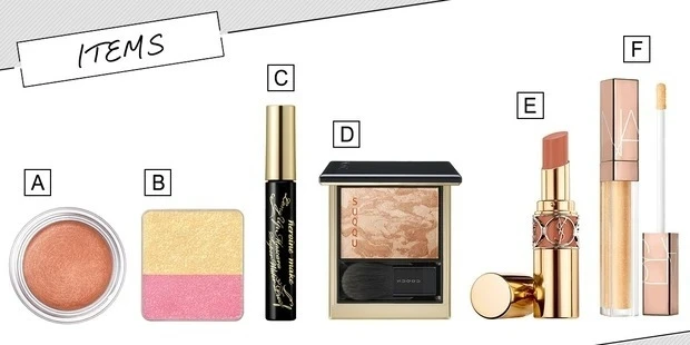 【おすすめブラウンリップ③】YSL ルージュ ヴォリュプテ シャイン 151_キス シマリングクリームアイズ 02 ¥1320/KISSME(伊勢半)_キス デュアルアイズS 14 ¥1210/KISSME(伊勢半)_ヒロインメイク ロング UP マスカラ スーパー WP 01 ¥1320/KISSME(伊勢半)_メルティング パウダー ハイライター 101 ¥6050/SUQQU(限定発売)_ルージュ ヴォリュプテ シャイン 151 ¥4510/イヴ・サンローラン・ボーテ_NARS アフターグロー リップシャイン 02468 ¥3630/NARS JAPAN