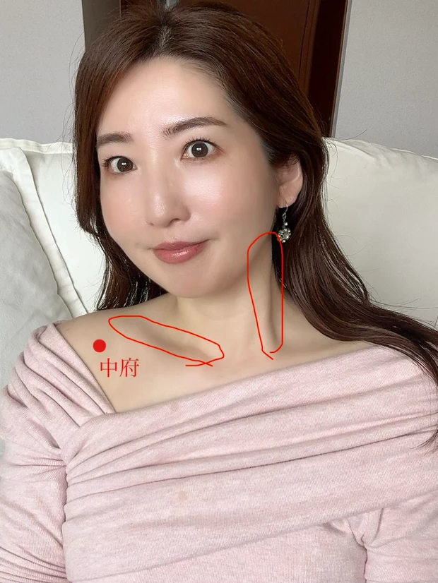 中府　ツボ　胸鎖乳突筋　鎖骨　リンパ