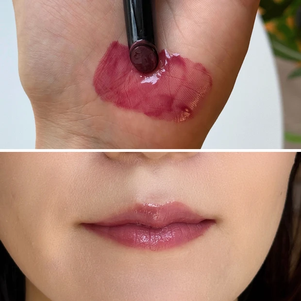 KATE ケイト リップモンスターツヤバース 05ピンクスワンの泉 スウォッチ 仕上がり