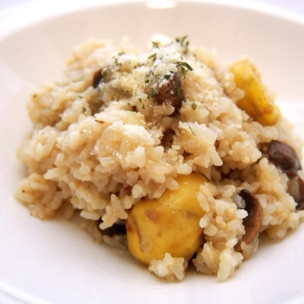秋の味覚を堪能♡  おうちで簡単イタリアン「栗とマッシュルームの玄米リゾ…