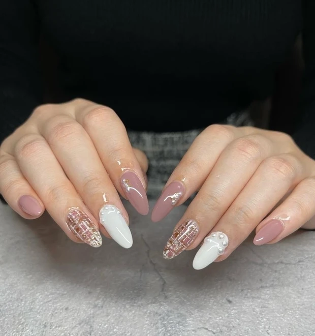 冬 ネイルデザイン ツイード