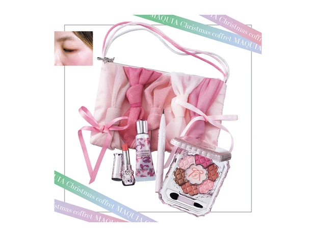 【「ジルスチュアート」のクリスマスコフレをお試し】コスメもポーチもリボンづくしで華やか！