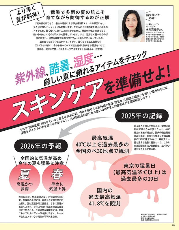 マキア MAQUIA 6月号 気候変動対応スキンケア 水井さん