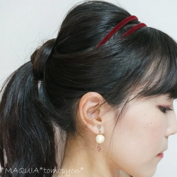 カチューシャを使ったポニーアレンジ★MAQUIA10月号「RUMI流ヘアアレンジ」にチャレンジ!