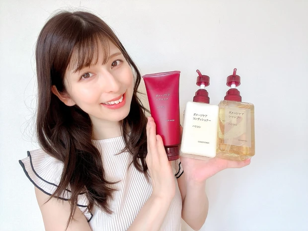 マキアインフルエンサーが「無印良品 ダメージケアシャンプー・コンディショナー・ヘアマスク ハリコシ」をお試し！