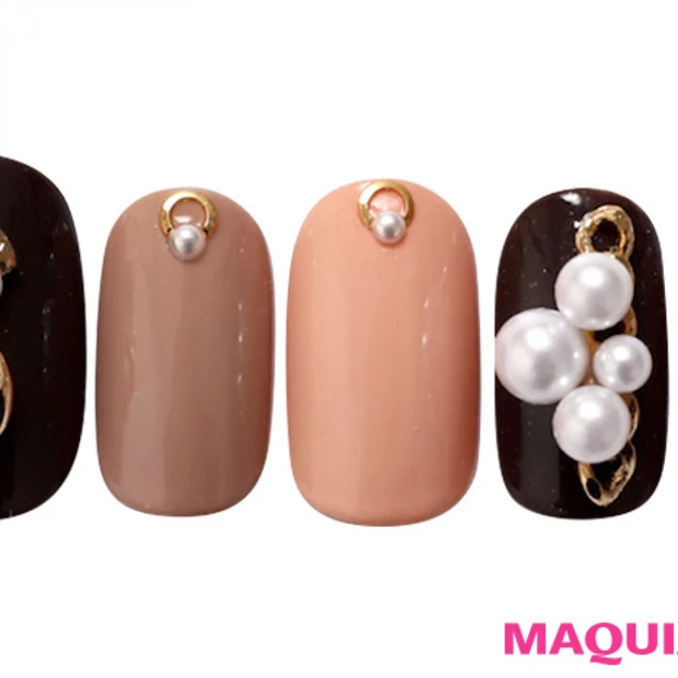 エレガントなのに軽やかな「パール」ネイルは、美肌カラーが決め手！