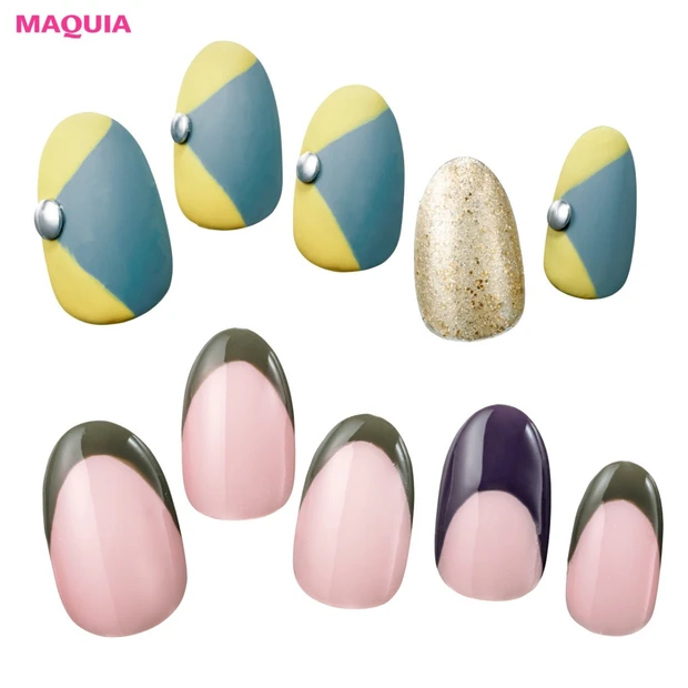 テクニックいらずでおしゃれ見えする“秋のくすみ色ネイル”