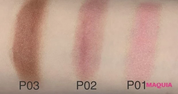 キャンメイクレビュークリームチークパールたいぷP01P02P03