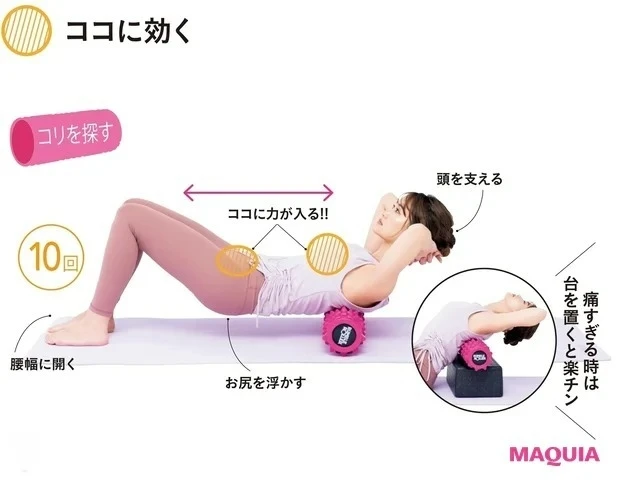 背中をほぐす様子