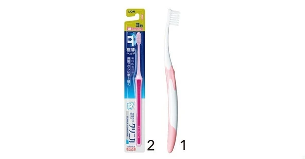 1 ルシェロ 歯ブラシ P-20 ピセラ(歯科医院専売) ¥310(編集部調べ)/ジーシー 2 クリニカアドバンテージ ハブラシ ¥260(編集部調べ)/ライオン