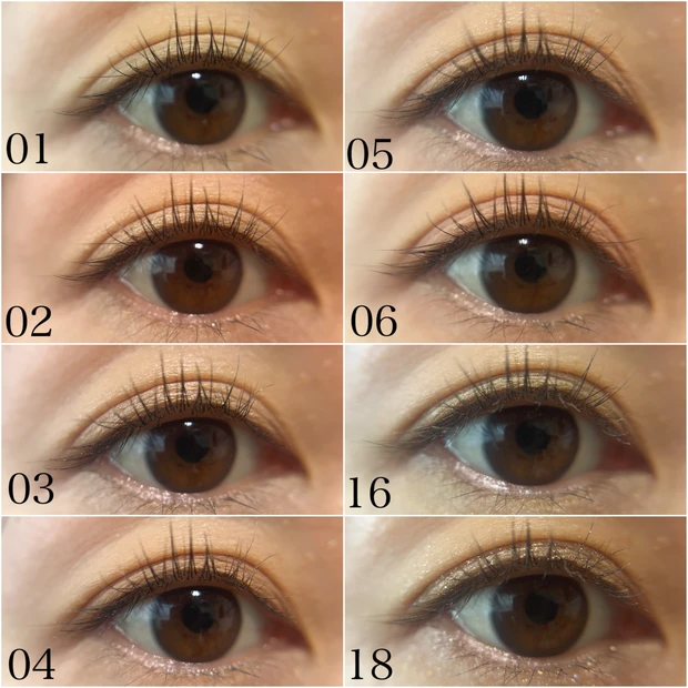 イエベ春におすすめのヒンス シングルアイシャドウ スウォッチ