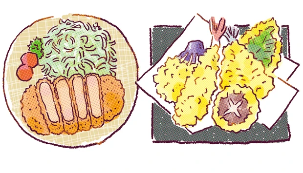 A 吸油率が低めで、キャベツと一緒に食べるロースカツ