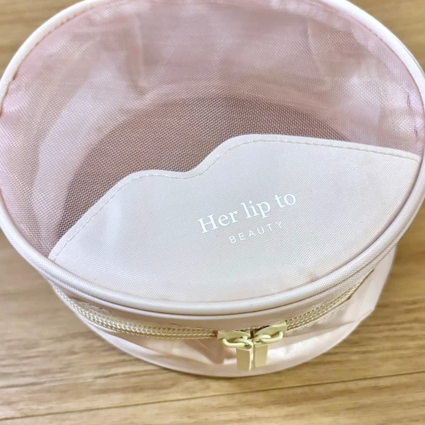 マキア MAQUIA 9月号  美容  雑誌付録  Her lip to BEAUTY まんまるバニティポーチ メッシュ素材