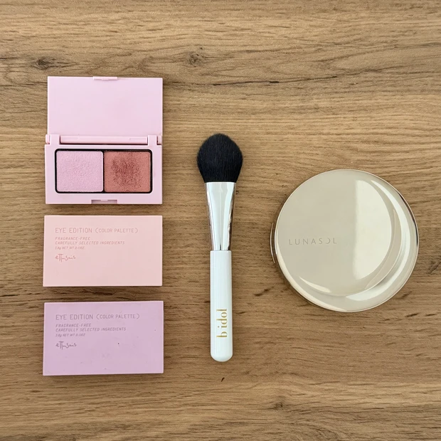 エテュセ bidle ビーアイドル ほっぺ達人ブラシ チークブラシ ルナソル クッションファンデ ラディアントフロウメッシュコンパクト