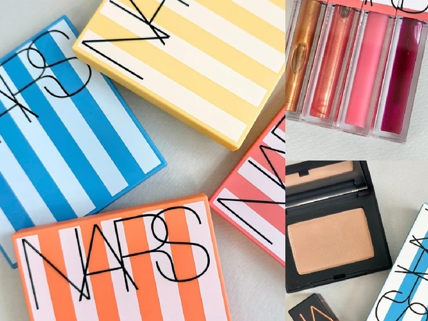 NARSの夏新色をスウォッチ！ ストライプ柄のパッケージが目にも鮮やか【夏新色2025】